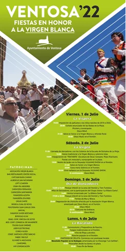 Fiestas patronales en honor a la Virgen Blanca 2022 Ventosa